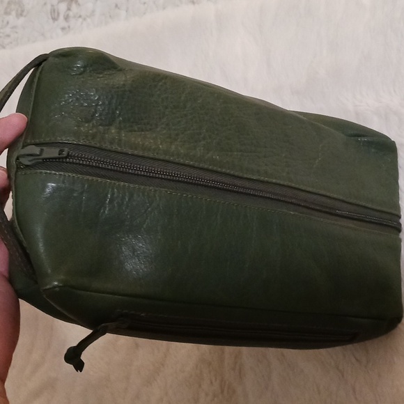 Green leather men/woman travel bag - Picture 6 of 9